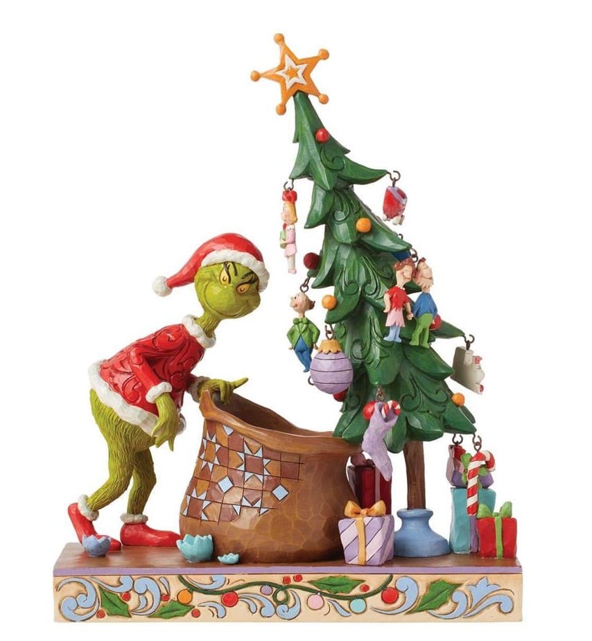 Jim Shore, Der Grinch, The Grinch, 6015223, Grinch Figur, Grinch mit Weihnachtsbaum zum Selberschmücken, Grinch Decoratable Countdown Tree, Grinch Weihnachtsdekoration, Grinch Weihnachtsfigur