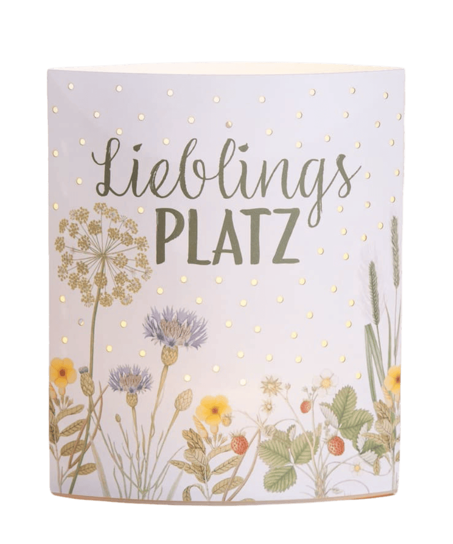 Lieblingsplatz Dekolampe Wildblumen - Wildflowers, weiß - 61737 Gilde Dekoleuchte