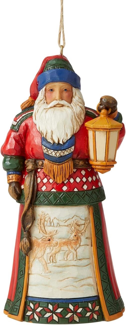 Lapland Santa with Lantern / Lapland Weihnachtsmann mit Laterne Ornament Jim Shore 6006667