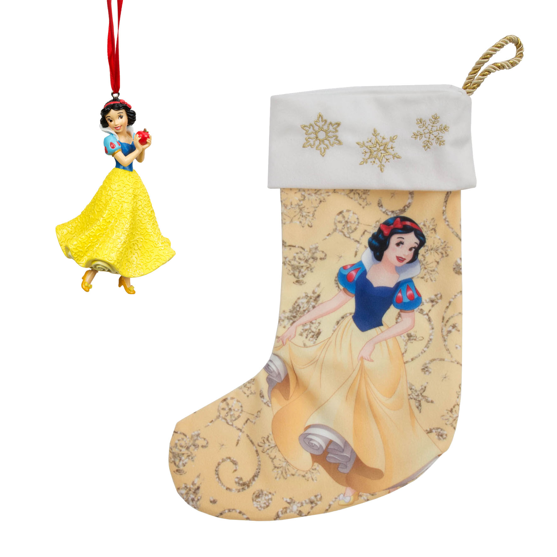 Disney by Widdop, Widdop. Walt Disney Figuren, Walt Disney Ornament, Weihnachtsanhänger, Schneewittchen Ornament, Schneewittchen Nikolausstiefel, RJ481, Schneewittchen Anhänger