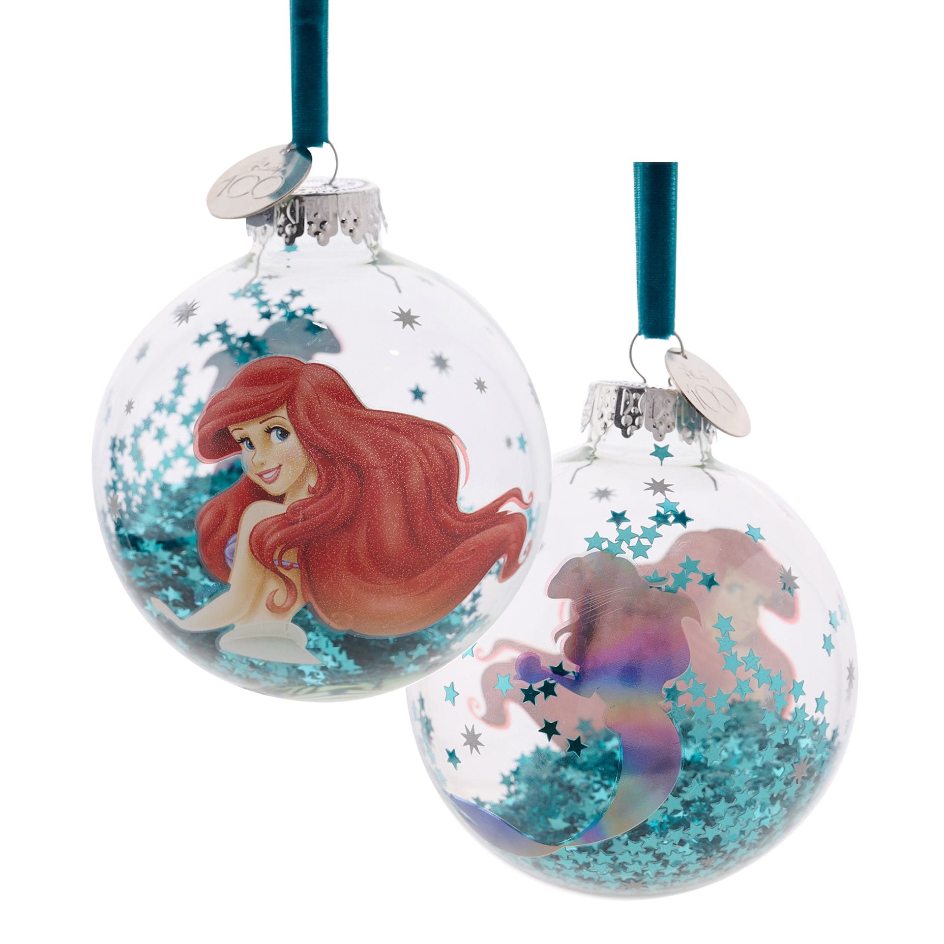 Disney Weihnachtskugeln, DI2040, Disney 100, Acryl-Weihnachtskugel, Disney Arielle, Arielle Weihnachtskugel, Walt Disney Weihnachten, Disney Ariel Bauble, Die kleine Meerjungfrau