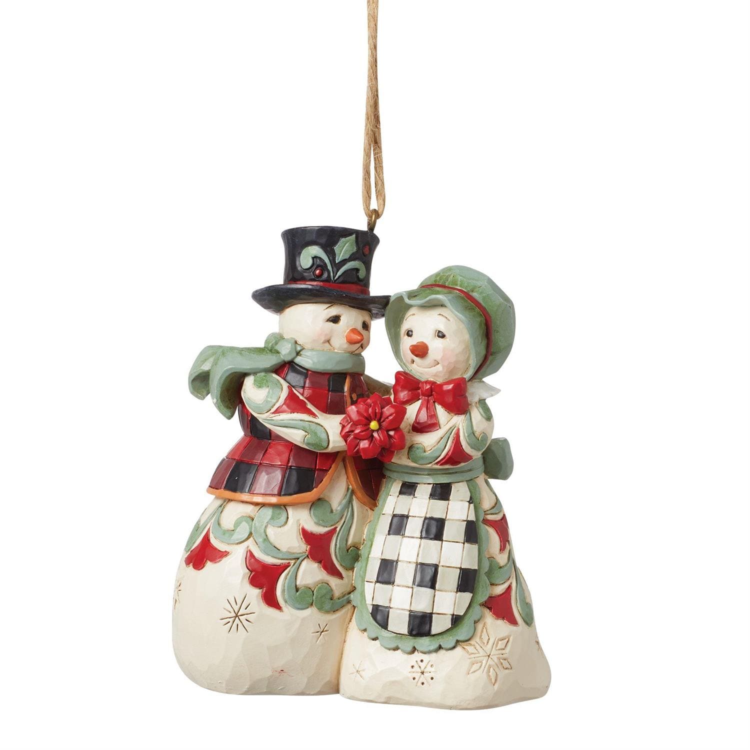 Jim Shore, Heartwood Creek, Jim Shore Santa, 6015448, Mr. & Mrs. Snowman Ornament, Snowman Couple Ornament, Schneemannpärchen Weihnachtsanhänger, Jim Shore Schneemann