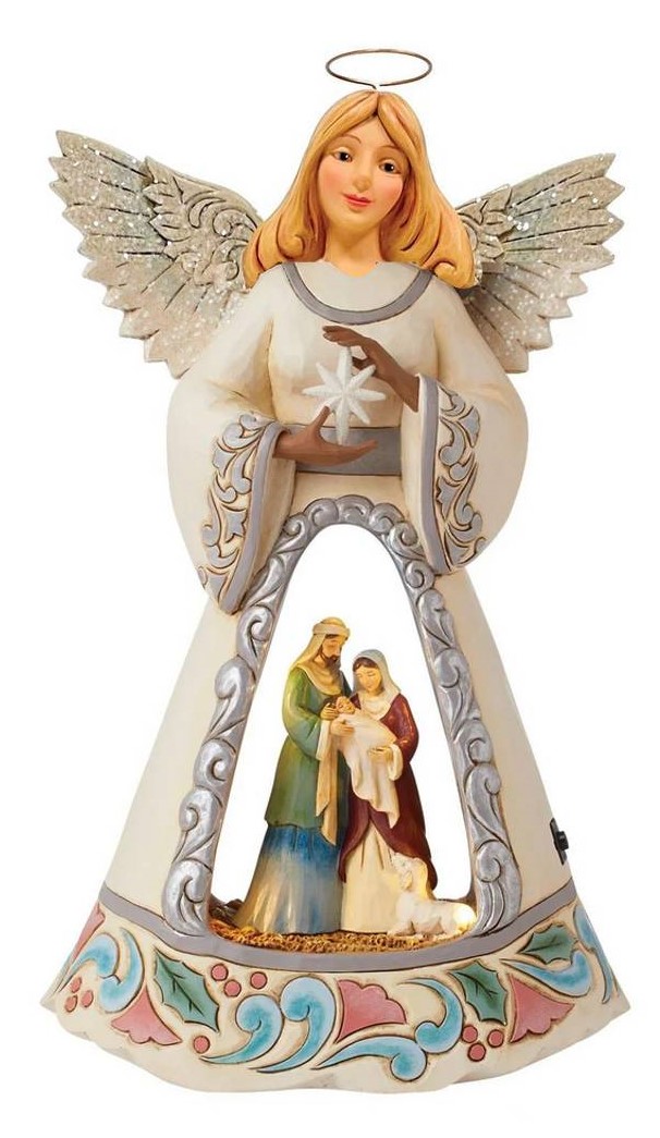 LED True Meaning of Christmas White Woodland Engel 6015513 - Jim Shore Heartwood Creek Angel