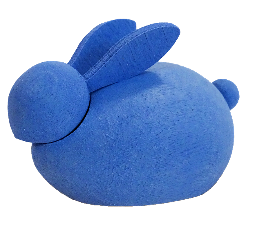 Sebastian Design, Candlering, Kerzenring, Kerzenringe, Skandinavischer Holzkranz, Skandinavische Kerzenringe, Hase, Osterhase, Massiver Hase in hellblau, 46-576-131