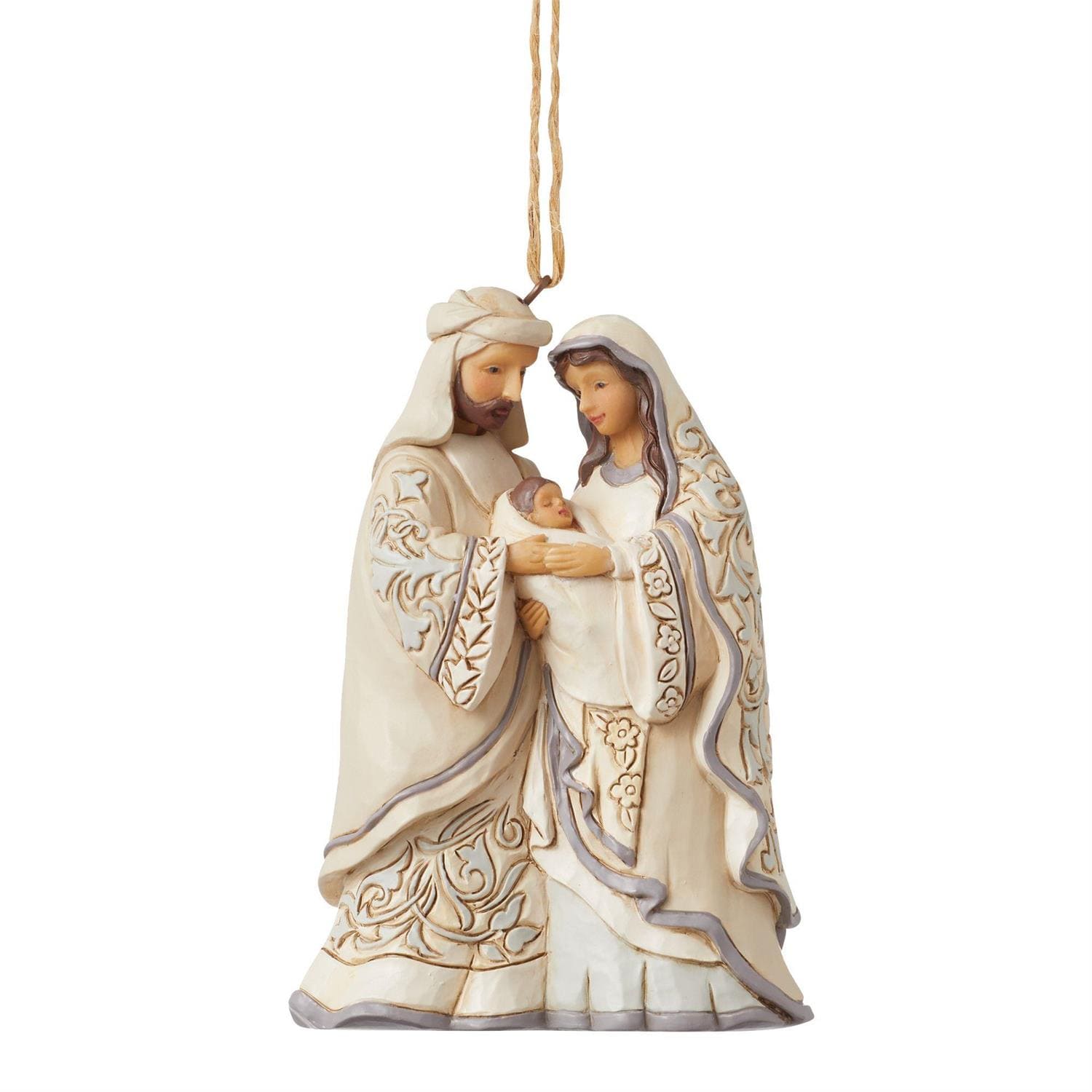 Jim Shore, Heartwood Creek, Jim Shore Santa, 6015165 Heilige Familie Weihnachtsanhänger, White Woodland  Weihnachtsanhänger, Holy Family Ornament