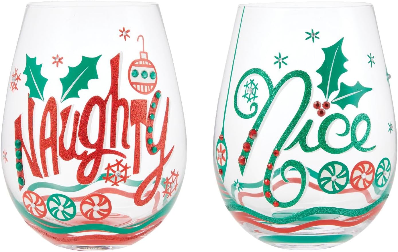 Trinkglas -  Weihnachtsglas Naughty & Nice Set mit zwei Lolita Trinkgläsern - 6015929