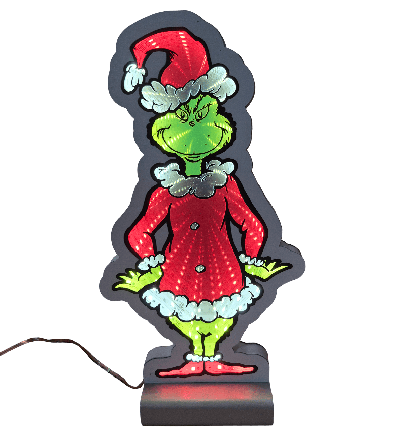 Infinity - Grinch Weihnachtsmann Mini 3D LED-Weihnachtsbeleuchtung | Disney Spiegellicht 20cm | Christmas Inspirations TG26039