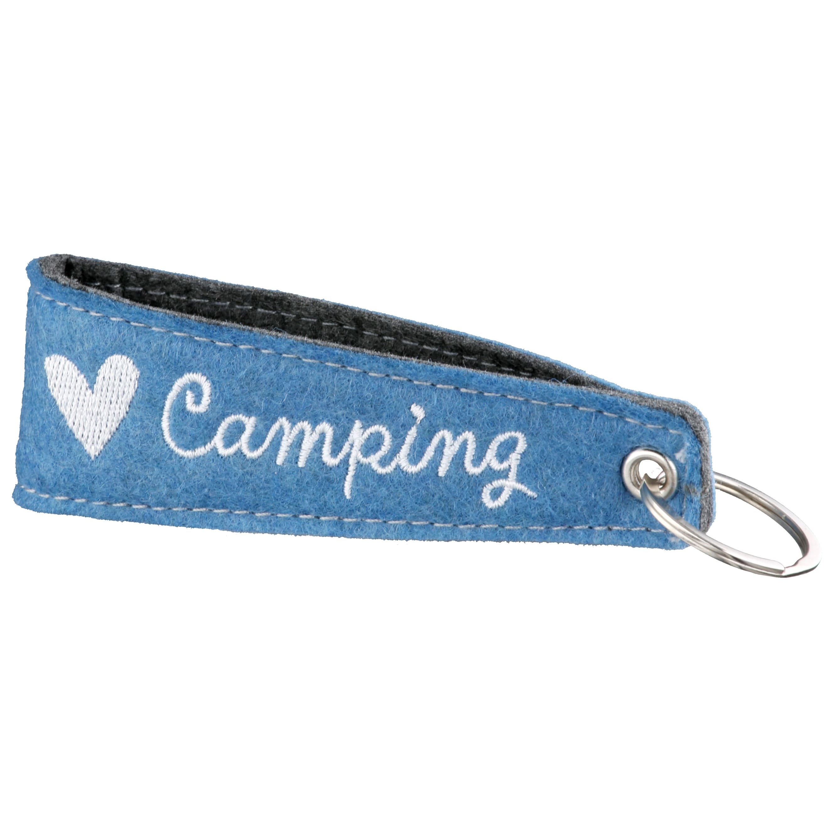 Schlüsselanhänger Camperglück blau - 61612 Gilde Schlüsselanhänger Camping