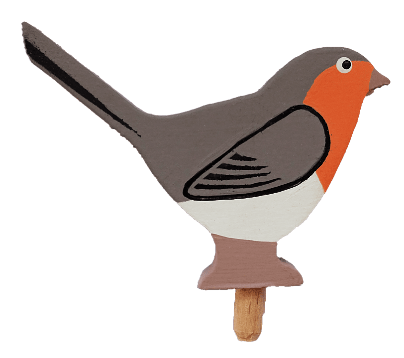 Sebastian Design, Kerzenring, Kerzenringe, Candle Ring, Holzkranz, Steckfigur für Kerzenring, Jahreszeitenring, Jahreszeitentisch, Steckfigur Vogel, Rotkehlchen, HK-T-008, Steckfigur, Kerzenkranz