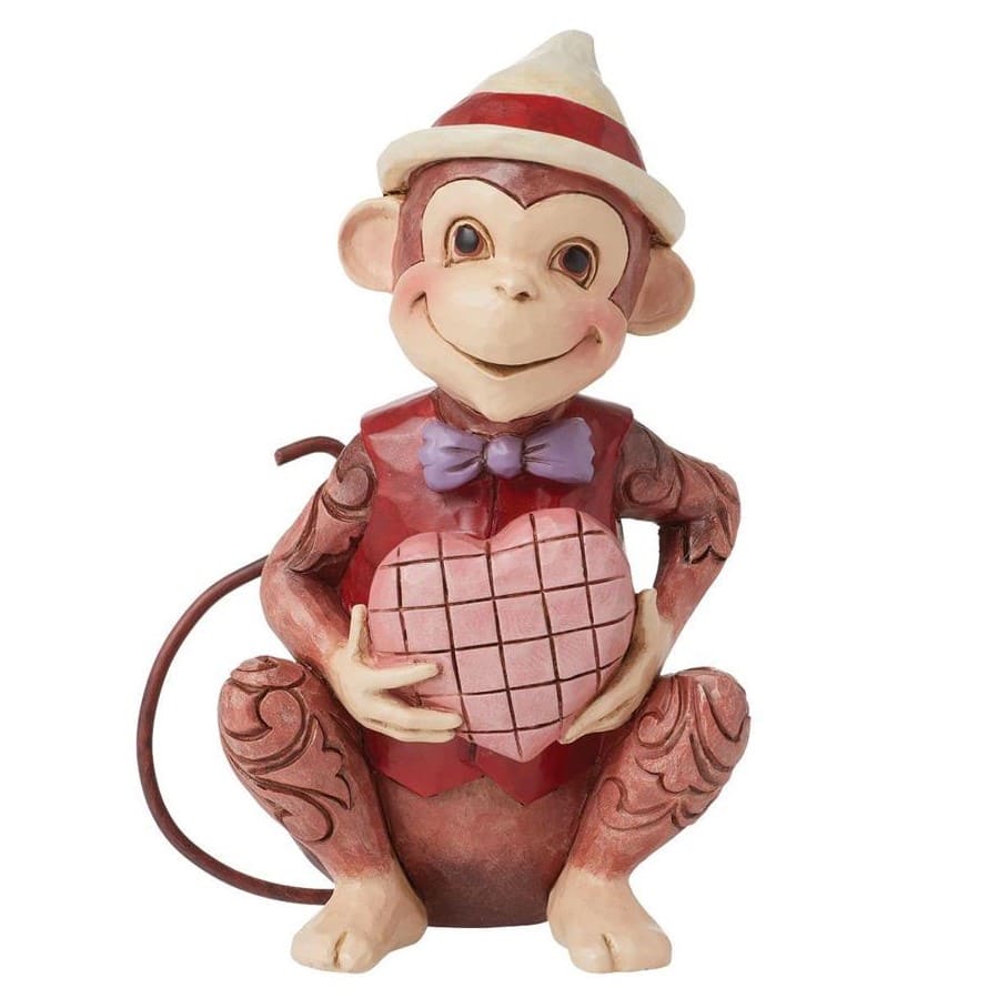 Jim Shore, Heartwood Creek, 6016362, Cheeky Charms, Love Monkey, Jim Shore Figur, Affe mit Herz, Jim Shore Tiere, Valentinstag, Muttertag, Hochzeitstag