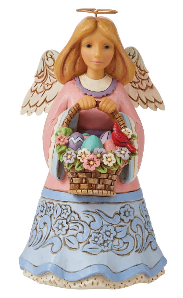 Jim Shore, Heartwood Creek, Jim Shore Heartwood Creek, Jim Shore Engel, 6008811, Basket of Easter Blessings Angel, Ein Korb voller Ostersegenswünsche, Jim Shore Angel