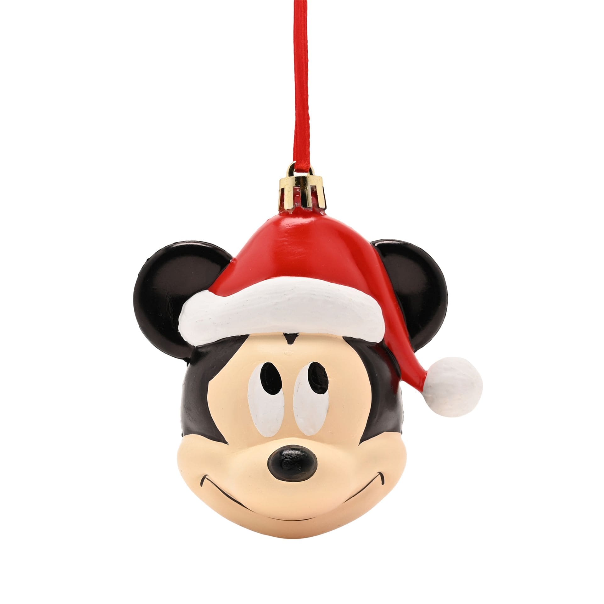 3D Micky Maus Kopf mit Weihnachtsmütze – Disney Weihnachtskugel & Anhänger XM23352 | Weihnachtsdeko