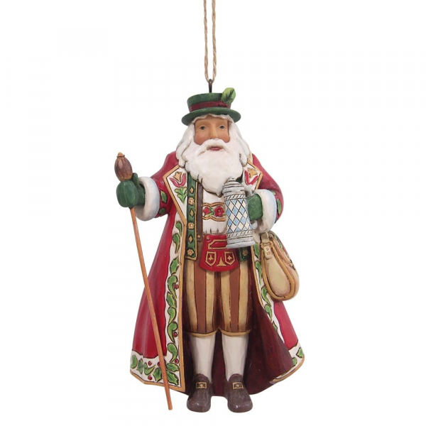 Jim Shore, Heartwood Creek, Jim Shore Weihnachten, 6009461, German Santa Ornament, Deutscher Weihnachtsmann Weihnachtsanhänger, Around the World Collection, Jim Shore Weihnachtsmann, Heartwood Creek Weihnachtsmann