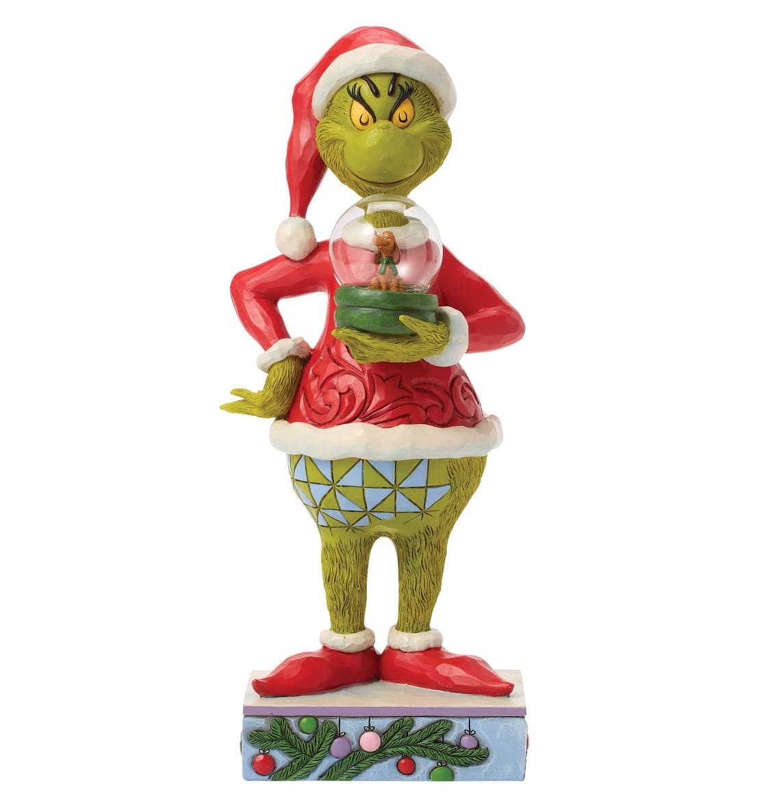 Grinch Holding Dome with Max / Grinch mit Schneekugel - Grinch by Jim Shore 6018958 Grinchfigur