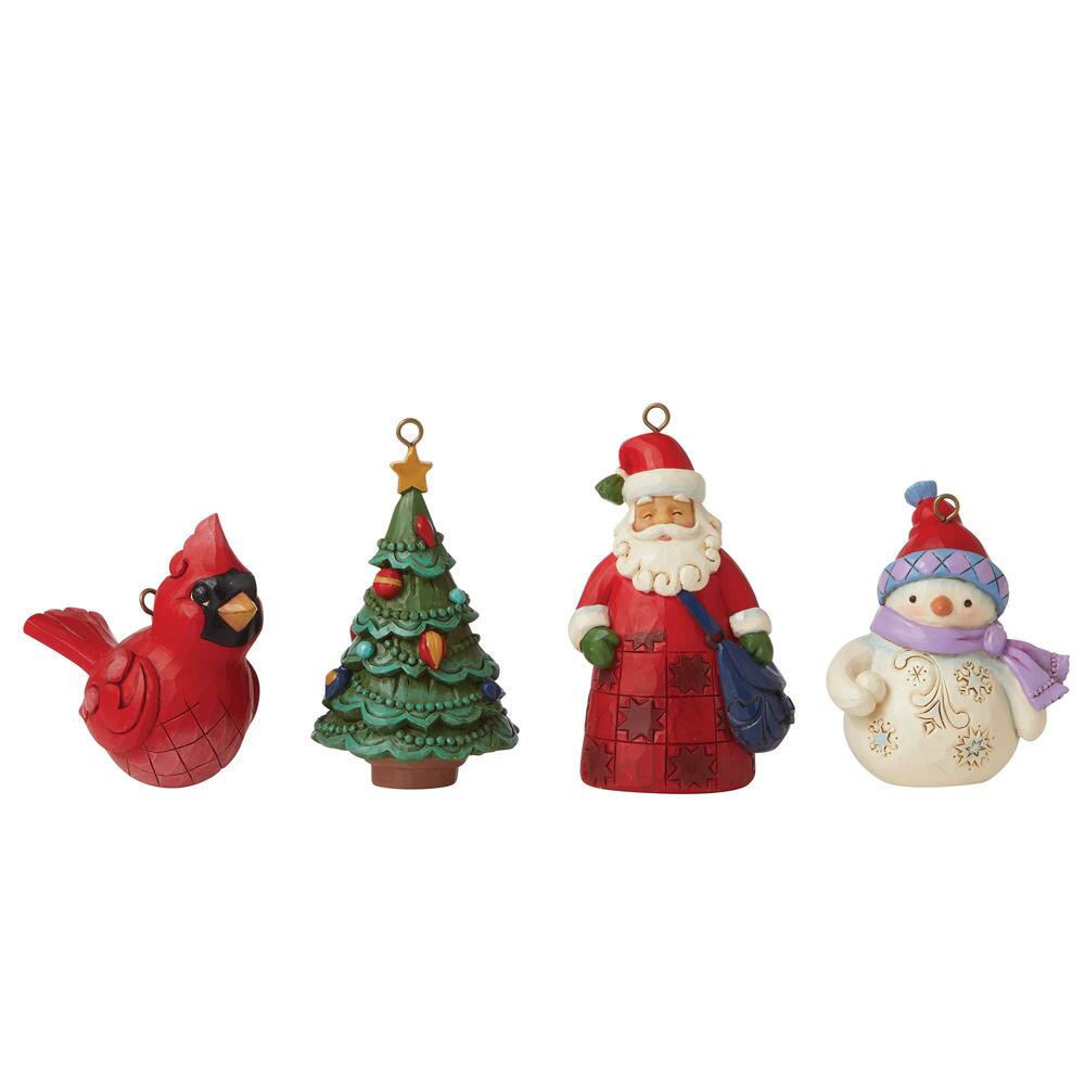 Jim Shore, Heartwood Creek, Jim Shore Heartwood Creek, Heartwood Creek by Jim Shore, 6011887, Christmas Ornaments 4-piece-set, Weihnachtsanhänger Set mit 4 Stück, Jim Shore Weihnachten