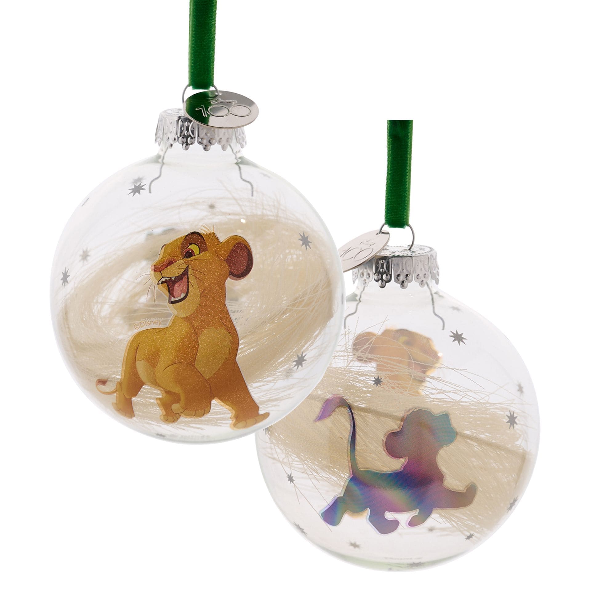 Disney Weihnachtskugeln, DI2038, Disney 100, Acryl-Weihnachtskugel, Disney Simba, Simba Weihnachtskugel, Walt Disney Weihnachten, Disney Lion King Bauble, König der Löwen