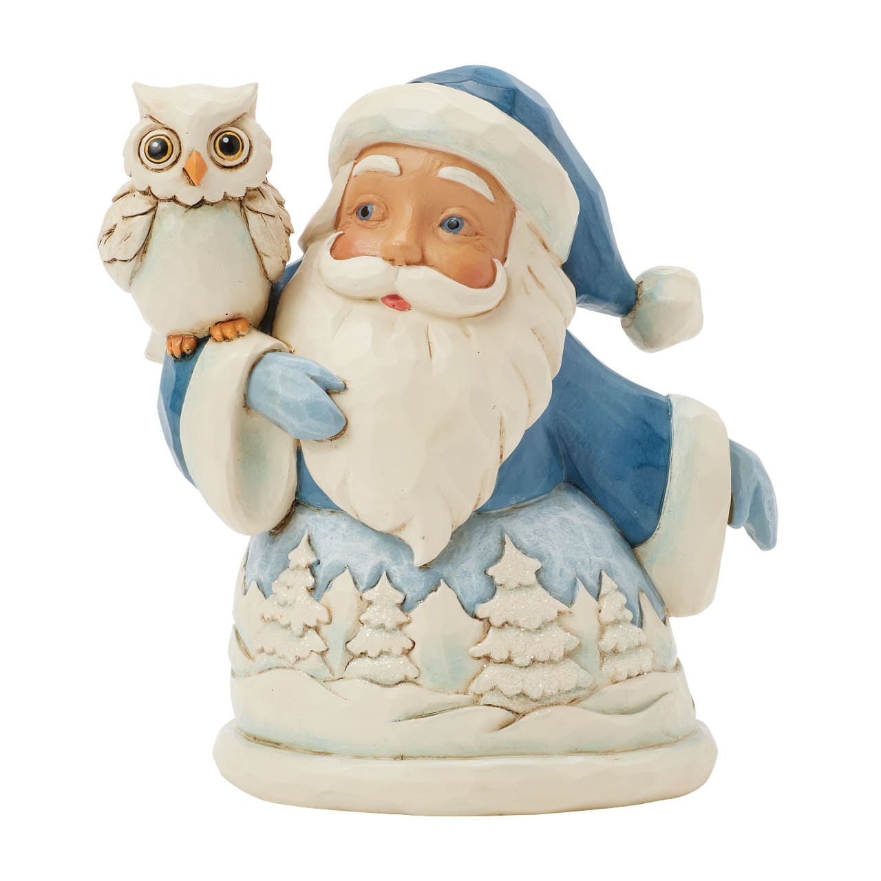 Blue Santa with Owl / Blauer Weihnachtsmann mit Eule - Heartwood Creek by Jim Shore 6017274