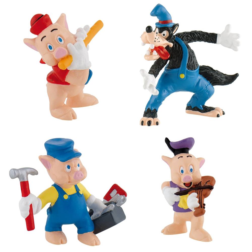 Die drei kleinen Schweinchen - Set mit 4 Figuren /  Walt Disney by Bullyland