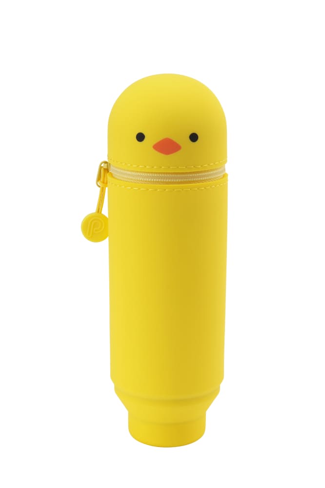 PuniLabo, Punilabo, Lihit Lab, PuniLabo, Punilabo, Lihit Lab, Federtasche und Stiftehalter, stehende Federtasche, Pencil Case, animal, Tiere, stand up pen case, A7712-104, Federtasche gelbes Küken, yellow chick, Schlamper, Faulenzer, FedermappeFedertasche