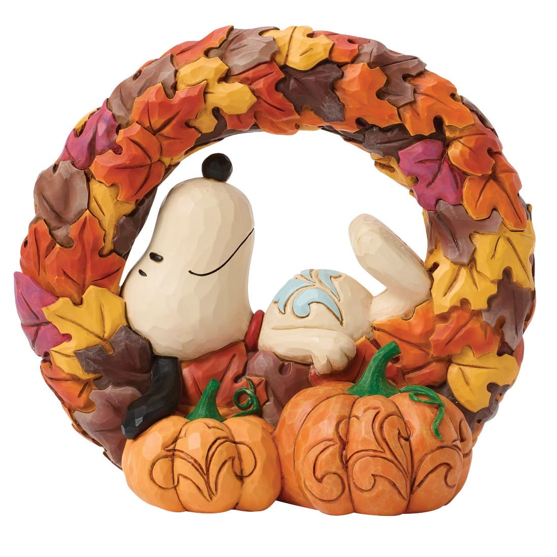 Layers of Autumn Snoopy im Herbstkranz 6018512 - Jim Shore Peanuts Figur - Snoopy on Wreath