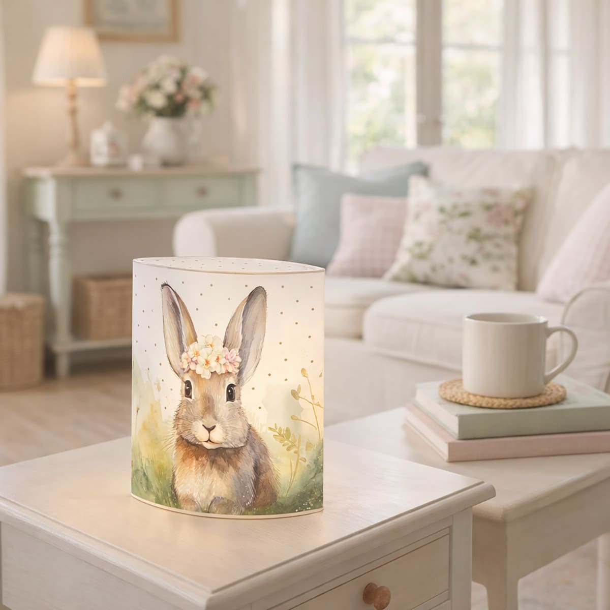Tischlampe Hase Rosie - Dekolampe Hase / 64832 Gilde LED Stimmungslicht Dekoleuchte