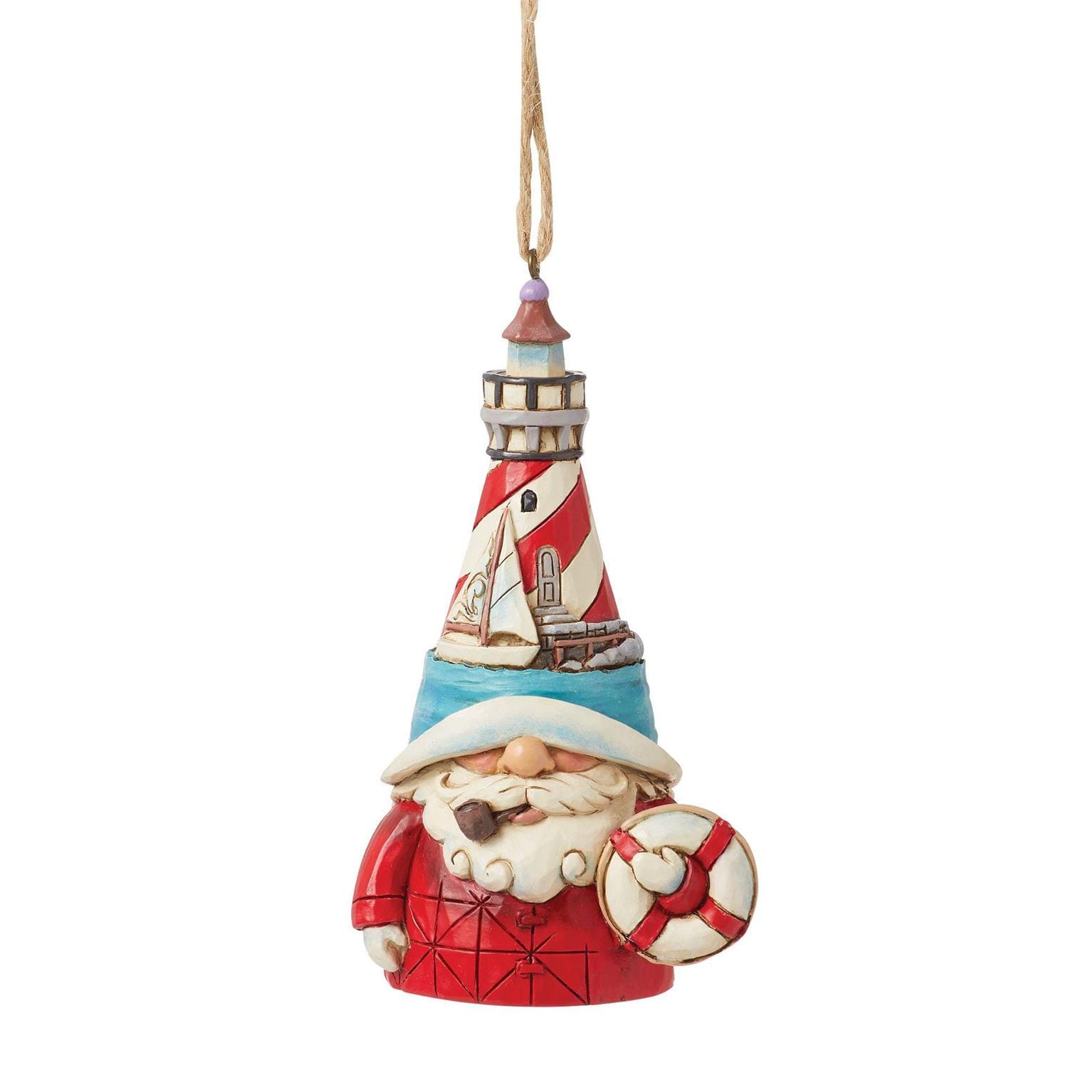 Jim Shore, Heartwood Creek, Jim Shore Weihnachtsfigur, 6016521, Harbor Helper Lighthouse Gnome, Leuchtturmwichtel, Jim Shore Gnome, Ornament