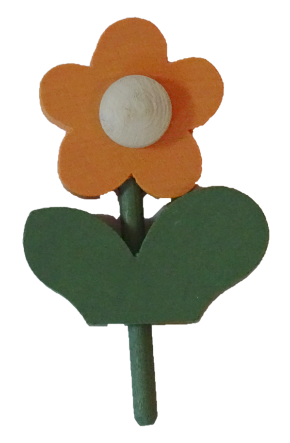 Blume mit Blatt, klein, orange -Steckfigur für Kerzenring