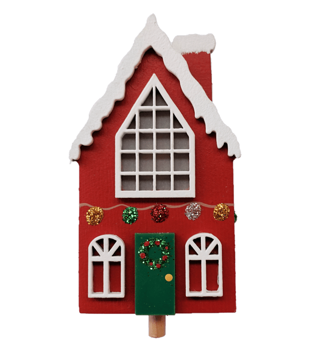 HK-W-002b Sebastian Design, Candlering, Kerzenring, Kerzenringe, Skandinavischer Holzkranz, Skandinavische Kerzenringe, Steckfigur Weihnachtshaus rot, Jahreszeitentisch, Holzkranz, hygge, Jahreszeitenring, HK-W-2021-52