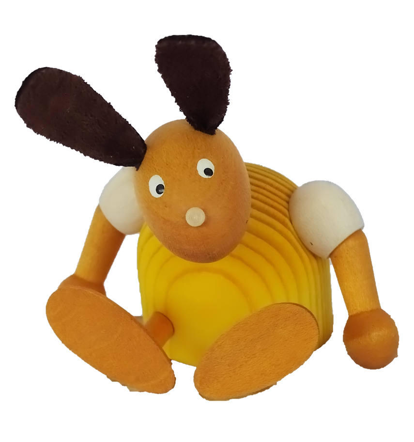 HK-49-613-110 Sebastian Design, Kerzenringe, Steckfiguren, Frühling, Ostern, Osterhase, sitzend, gelb, 49-613-110