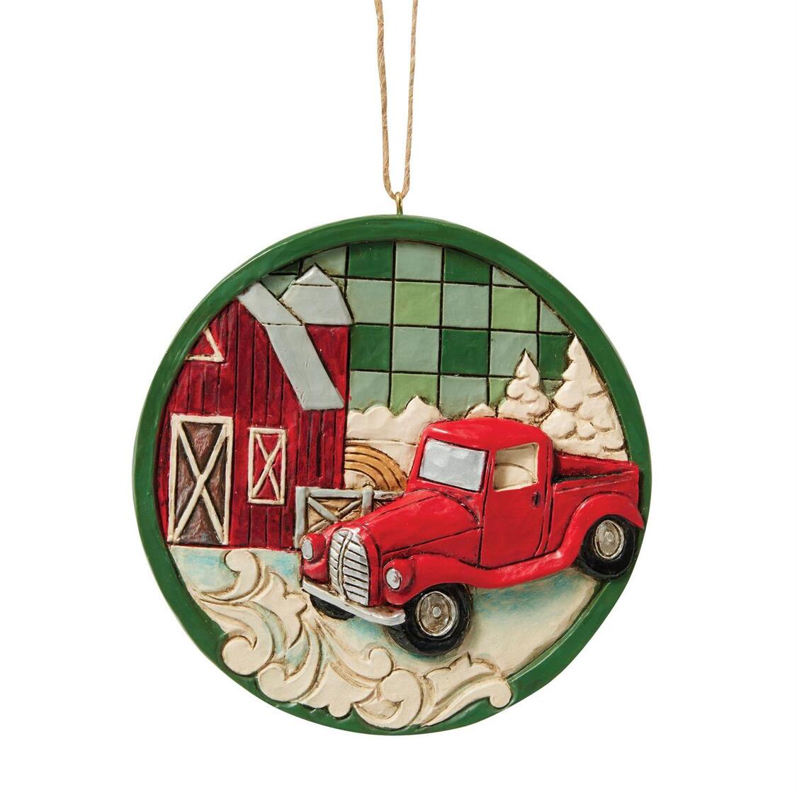 Red Truck Ornament - Roter Truck Highland Glen Weihnachtsanhänger Heartwood Creek by Jim Shore 6017031