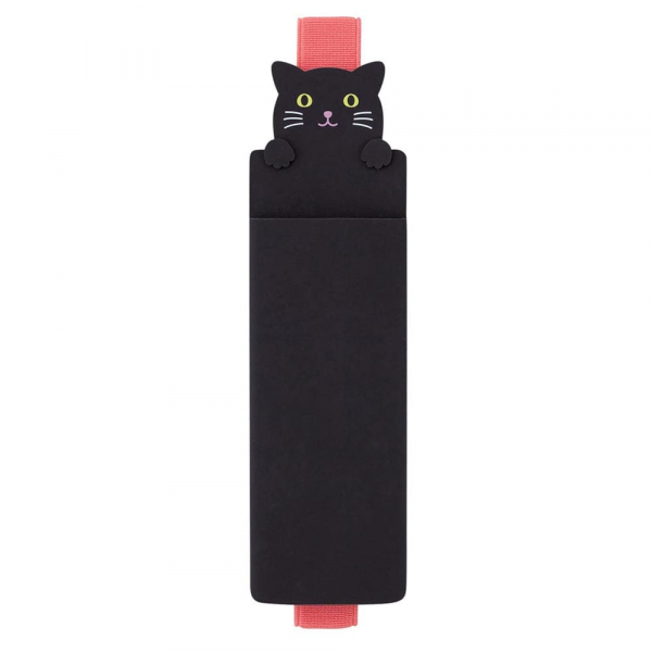 Lihit Lab, Punilabo, Black Cat Book Band Pen Case, Schwarze Katze Stifteetui mit Buchband