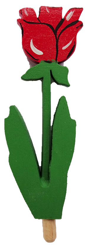 Blume - Rose in rot - Steckfigur für den großen Kerzenring von Sebastian Design