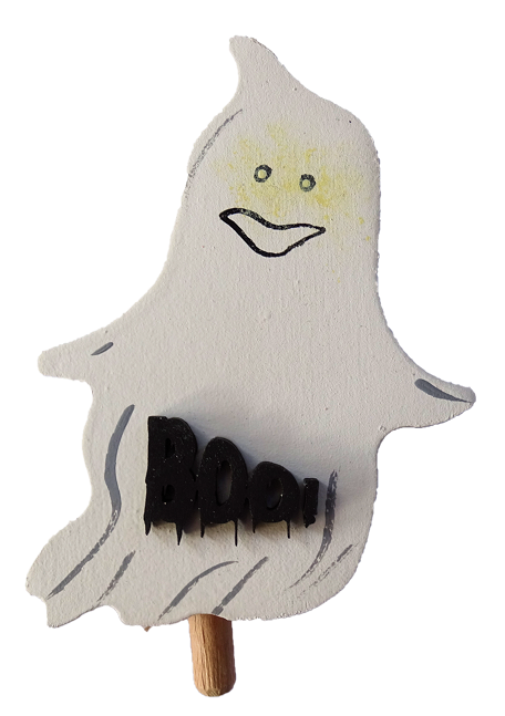 Halloween - Gespenst mit Zipfel / Steckfigur für Kerzenringe von Sebastian Design