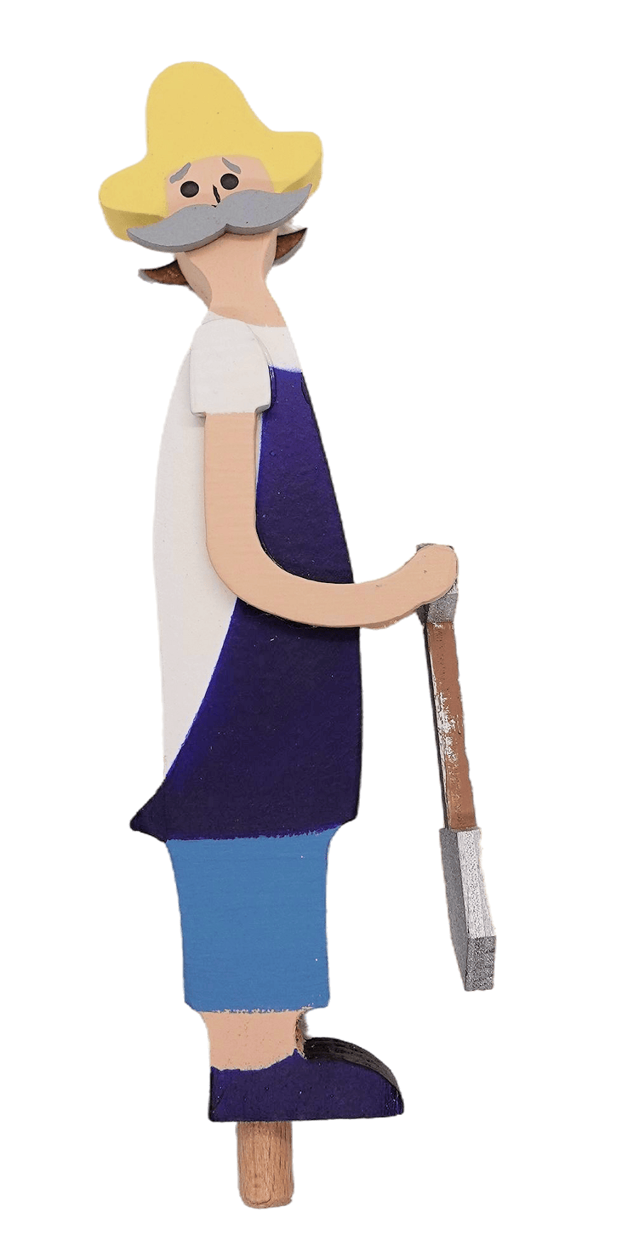 Gartenidylle - Gärtner Steckfigur in Blau mit Schaufel - Steckfigur für den großen Kerzenring von Sebastian Design
