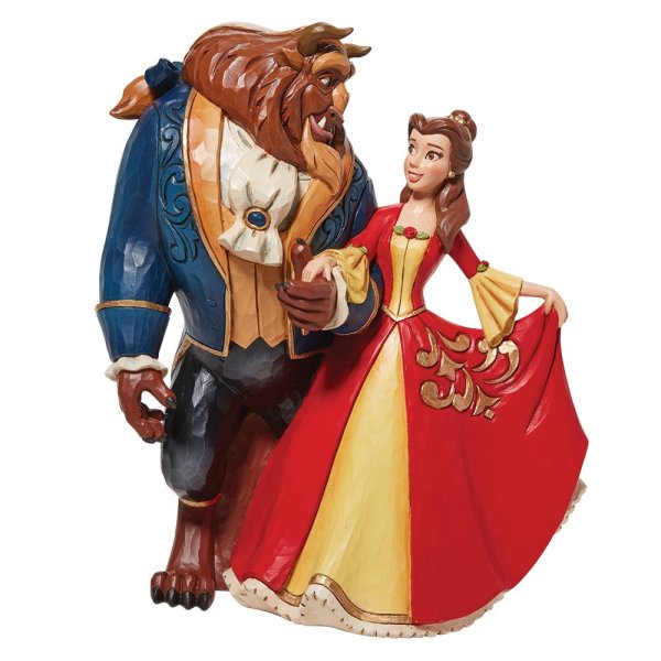 Disney Traditions, Jim Shore, Jim Shore Disney, 6010873, Beauty & The Beast Enchanted Christmas, Schöne und das Biest zauberhafte Weihanchten, Jim Shore Disney Traditions, Jim Shore Disney Figur