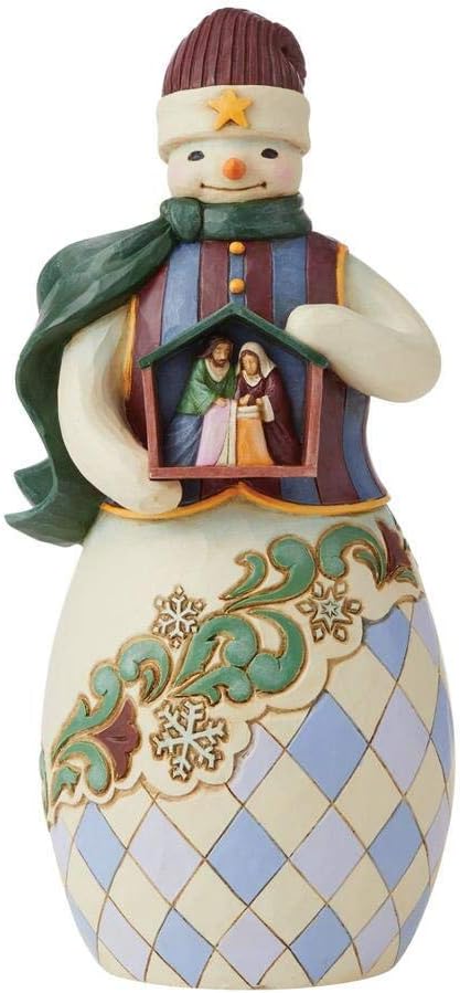 Embrace the Merry Miracle Snowman / Schneemann mit Krippe Jim Shore Heartwood Creek 6009402