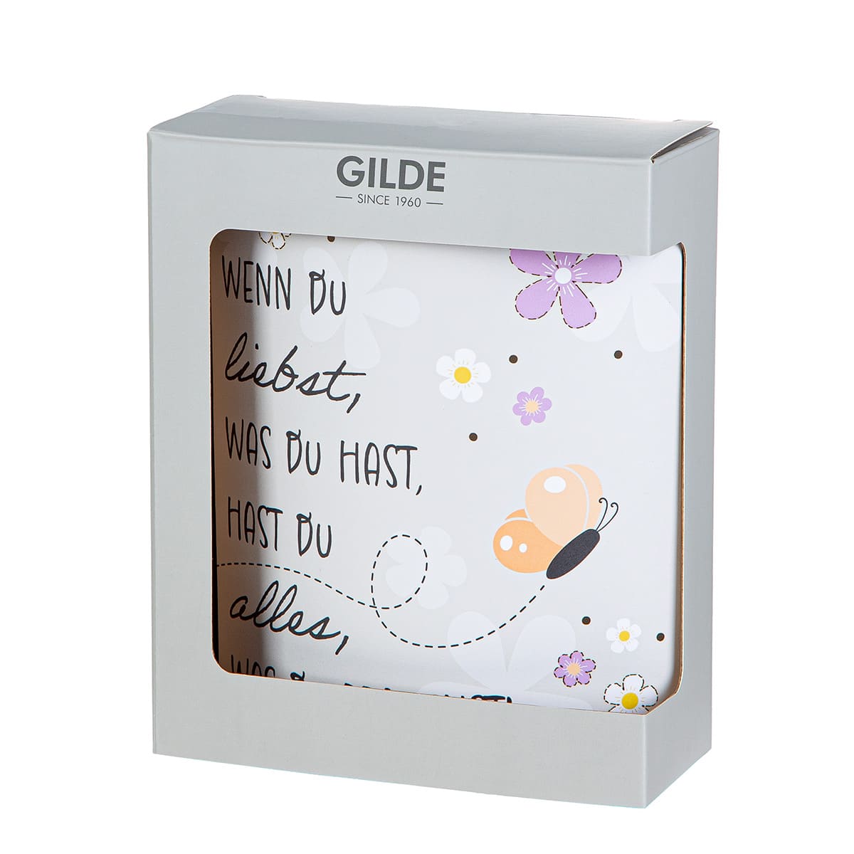 Tischlampe Blütentanz Schmetterling - Dekolampe / 64830 Gilde LED Stimmungslicht Dekoleuchte