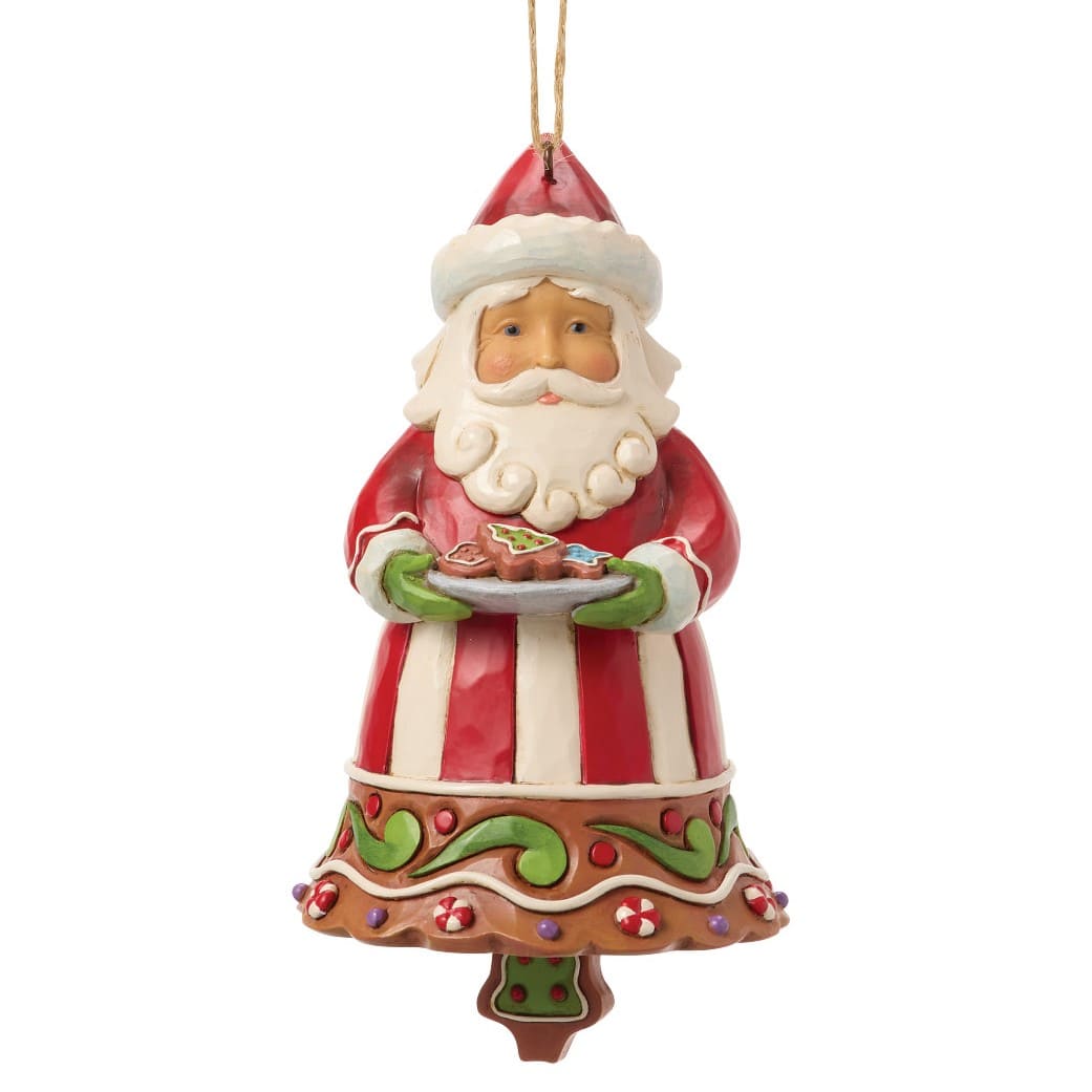 Gingerbread Santa Bell Lebkuchen Weihnachtsmann-Glocke 6018887 - Jim Shore Heartwood Creek Weihnachtsanhänger