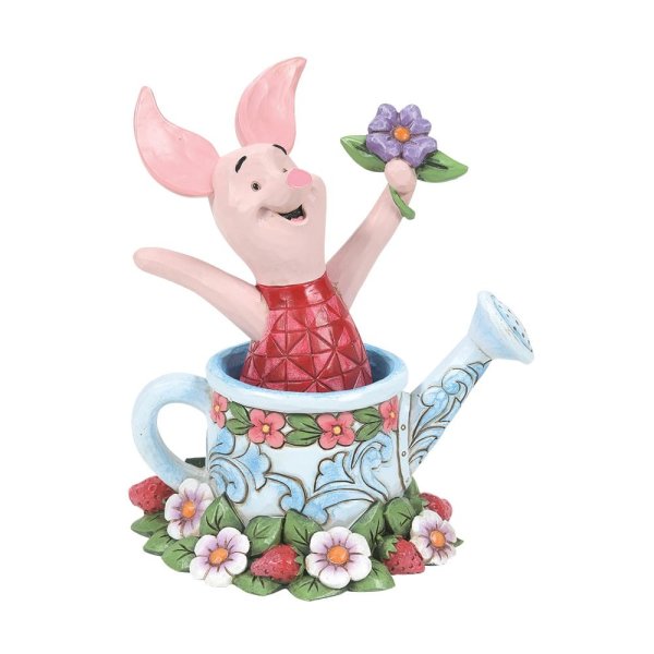 Disney Traditions, Jim Shore, Jim Shore Disneyfigur, 6014320, Picked For You, Piglet in Watering Can, Piglet in Gießkanne, Ferkel mit Blume,  Jim Shore Disney, Disney Winnie the Pooh