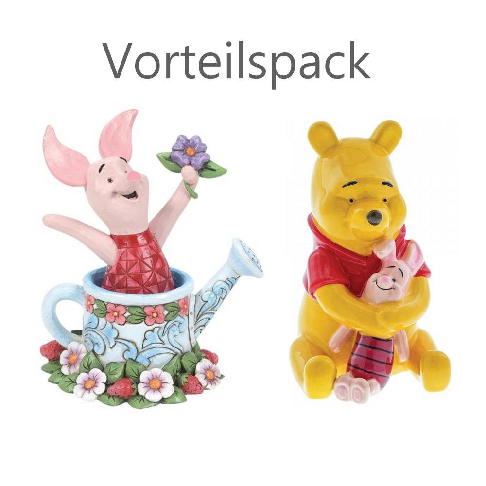 Disney Traditions, Jim Shore, Jim Shore Disneyfigur, 6014320, Picked For You, Piglet in Watering Can, Piglet in Gießkanne, Ferkel mit Blume,  Jim Shore Disney, Disney Winnie the Pooh