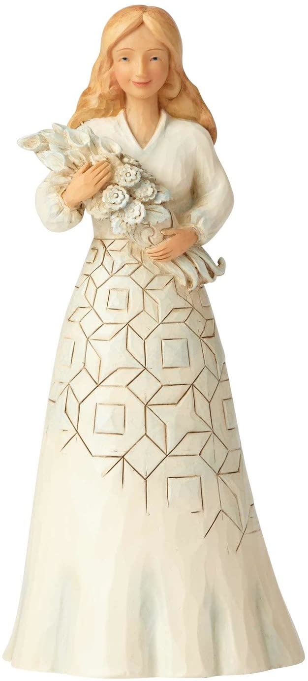 Heartwood Creek, Jim Shore, Wishing You A Happy Day, Mädchen mit Blumen, Girl Holding Flower