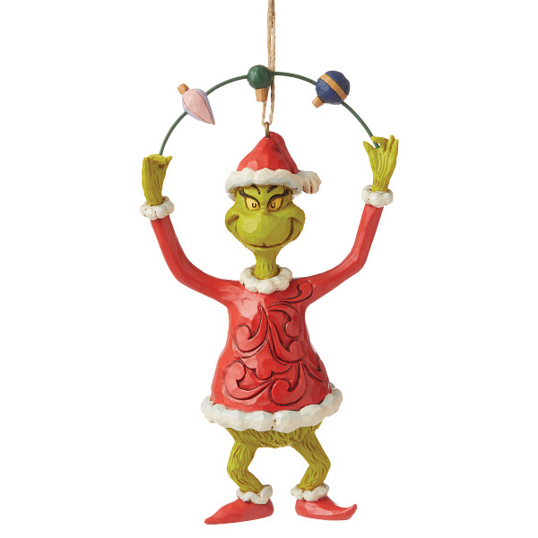 Jim Shore, Heartwood Creek, The Grinch Collection, Grinch, Grinch Juggling Ornaments, Grinch jongliert mit Ornamenten Weihnachtsanhänger, 6008896, The Grinch by Jim Shore