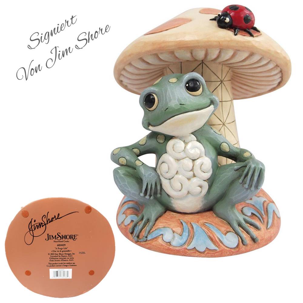 6014429WsAx5T4TpyaSR Heartwood Creek, Jim Shore, 6014429, Jim Shore Heartwood Creek, A Frog's Life, Froschleben, Frog Leaning on Mushroom, Jim Shore Frog, Jim Shore Animals