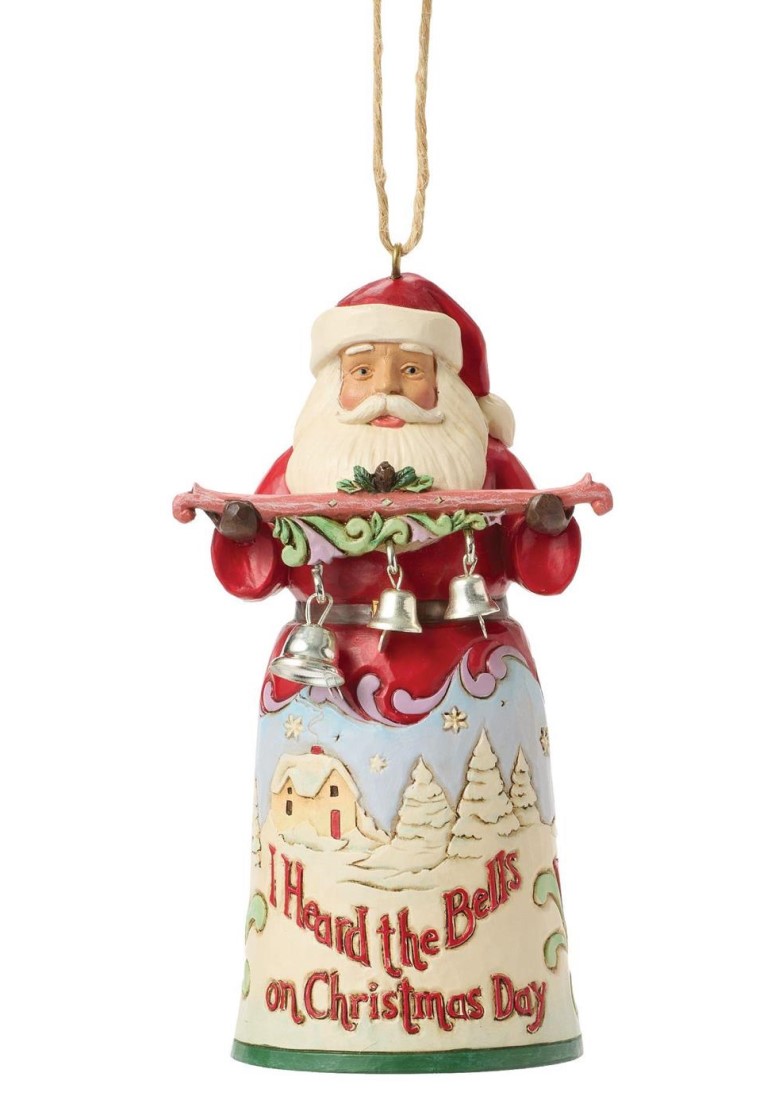 I Heard The Bells On Christmas Day Santa Ornament - Heartwood Creek Jim Shore 6017048