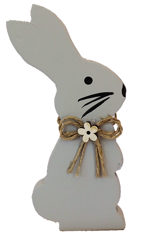 Sebastian Design Kerzenring, Sebastian Design Kerzenringe, Sebastian Design Holzkranz, Holzkränze, Candlering, Candlerings, Steckfigur, Steckfigur für Kerzenringe, Hase stehend in hellgrau, HK-E-051