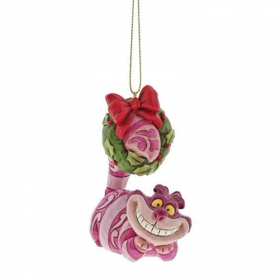 Disney Traditions , Jim Shore, Cheshire Cat Ornament, Grinsekatze Anhänger, Disneyfigur, Disney Figur, Folkart, Volkskunst, A30358, Weihnachtsanhänger, Tannenbaumanhänger, Christbaumanhänger