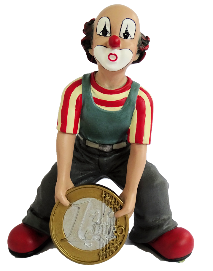 Gilde Handwerk, Gilde Clowns, Eurobelix, Clown mit Euromünze, 35895, Gilde Clowns Comedy Collection