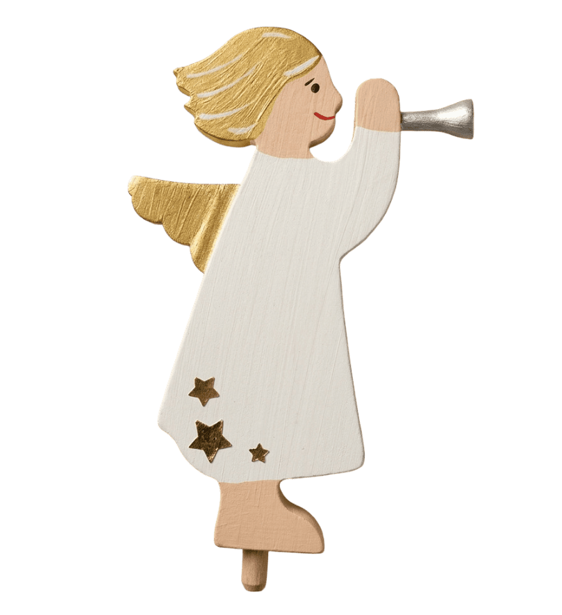 Engel - Engel mit Trompete / Steckfigur für großen Kerzenring von Sebastian Design