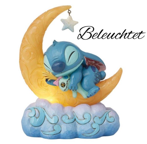 Jim Shore, Disney Traditions, Jim Shore Disneyfigur, Sweet Dreams Stitch, Stitch und Scrump auf Mond, Stitch and Scrump on Moon, Jim Shore Figur, Lilo & Stitch, 6016334