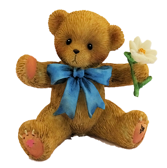 Cherished Teddies, Minibär, Mini Thanks, Mini Danke, Priscilla Hillman, Cherished Teddy Bär mit Blume, 4012291